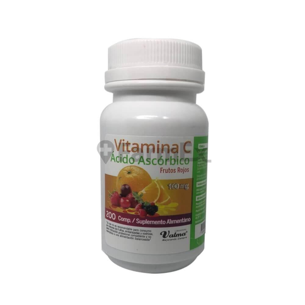 Vitamina C 100 mg "Frutos rojos" x 200 comprimidos Farmex-Fonasa-Persistente
